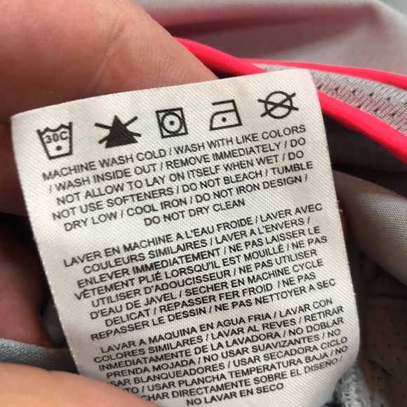 Nike dri fit small athletic shorts gray with pink stripes, built in panty - Picture 8 of 8